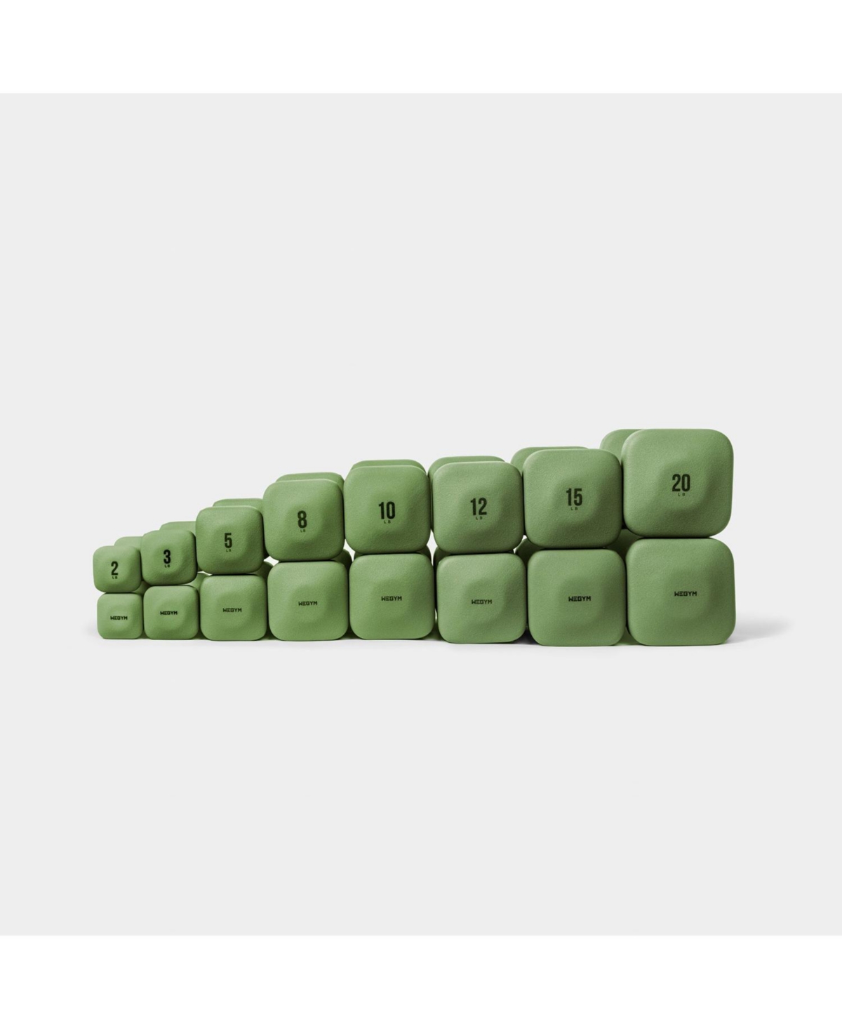 SafeGrip Dumbbells Full Set - 2 - 20 lbs - Sandstone