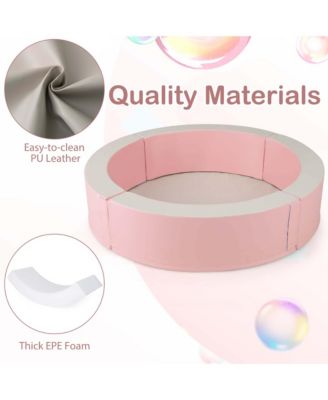 44.5" x 10" Baby Ball Pit Detachable Foam Ball Pit with 50 Colorful Ocean Balls