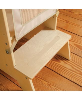 Jr. Contemporary Kitchen Helper Step-Up | Natural: Adjustable Wooden Montessori Toddler Tower, Kitchen and Bathroom Step Stool for Kids