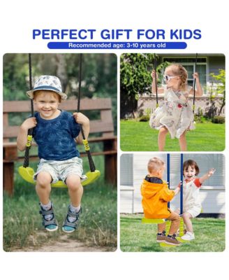 440 lbs Swing Set 2-in-1 Kids Swing Stand w/ Two Swings & One Glider for Backyard