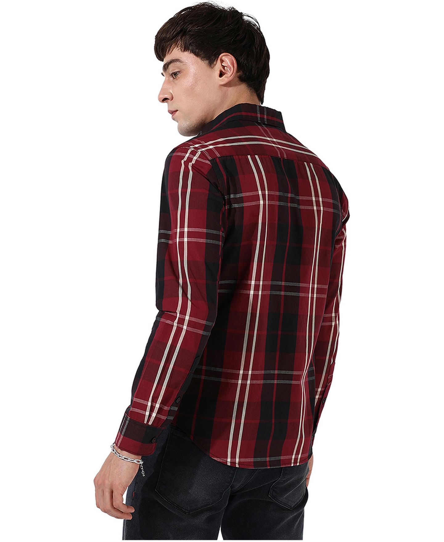 Мужская рубашка Cahoot Campus Sutra Plaid Red Cotton, цвет: Красный — фото 2