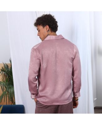 Men's Flamingo Pink Shawl Collar Shirt