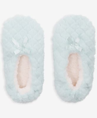 Macy's - Women's Faux-Fur Ped Slipper Socks