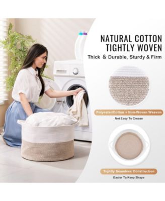 Cotton Rope Storage Basket Woven Organizer Bin for Blankets Towels or Pillows