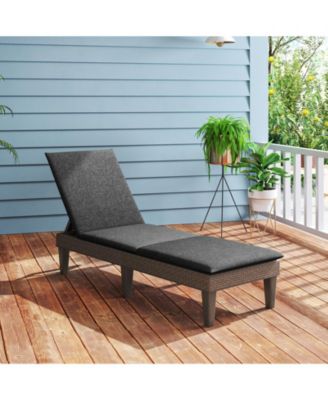 2PCS Patio Lounge Chair Recliner Chair w/ 3-Position Adjustable Backrest & Cushion