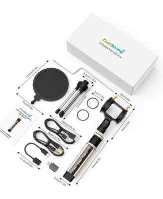 k08g USB Recording Microphone Gold and H1 Gooseneck Mic Arm Stand