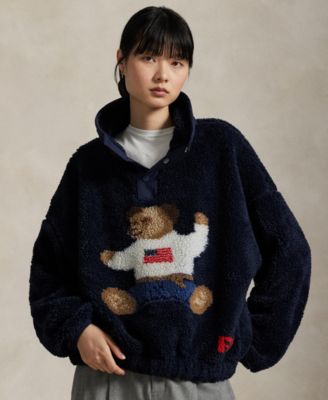 Polo Ralph Lauren - Women's Polo Bear High-Pile Fleece Mockneck Sweater