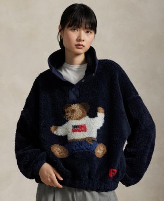 Polo Ralph Lauren Women's Polo Bear High-Pile Fleece Mockneck