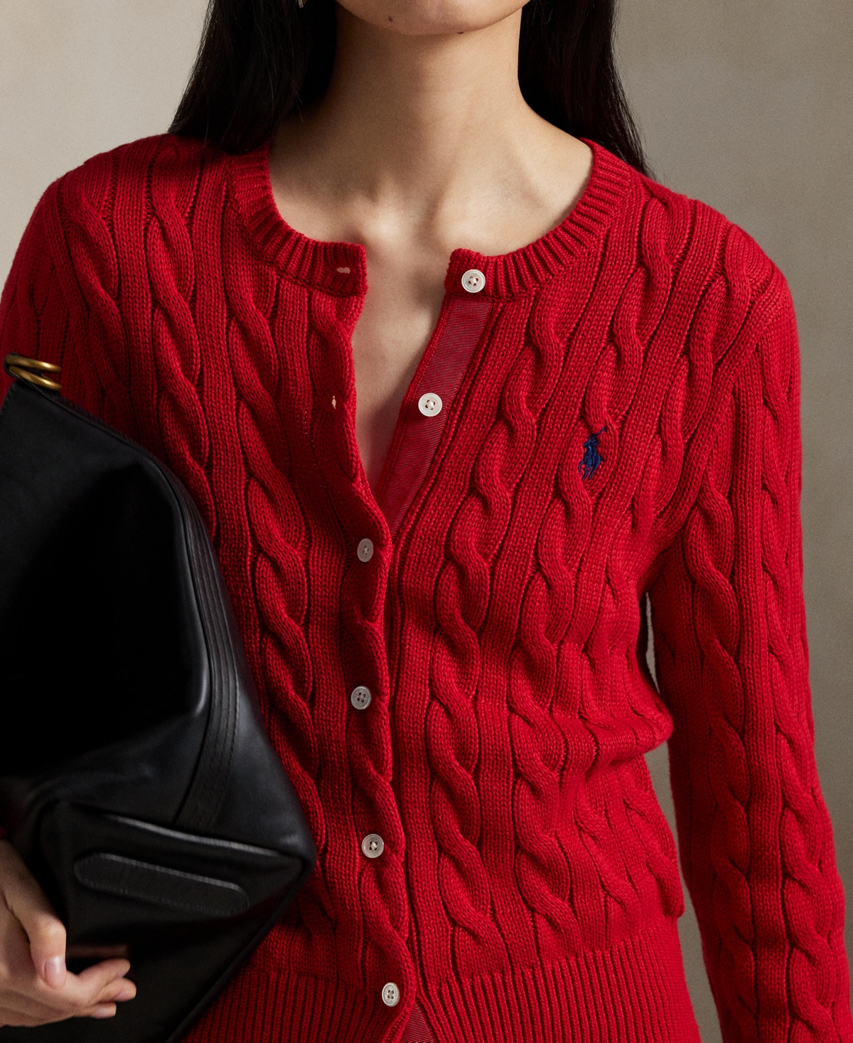 Polo Ralph Lauren Cable-knit Cardigan In Red