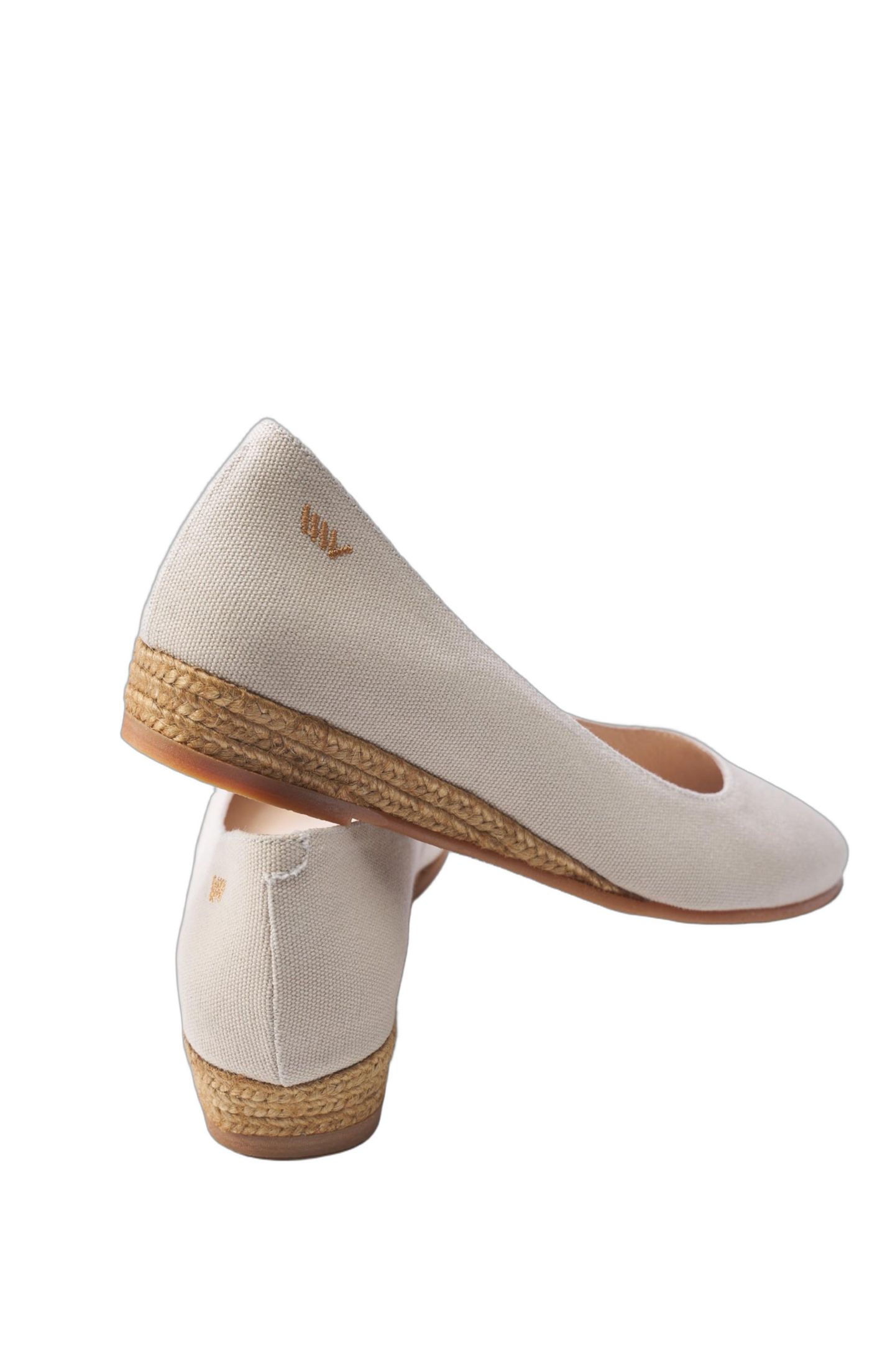 Женские сандалии VISCATA Rubina Canvas Espadrille Flats Slip on, цвет: Бежевый — фото 3