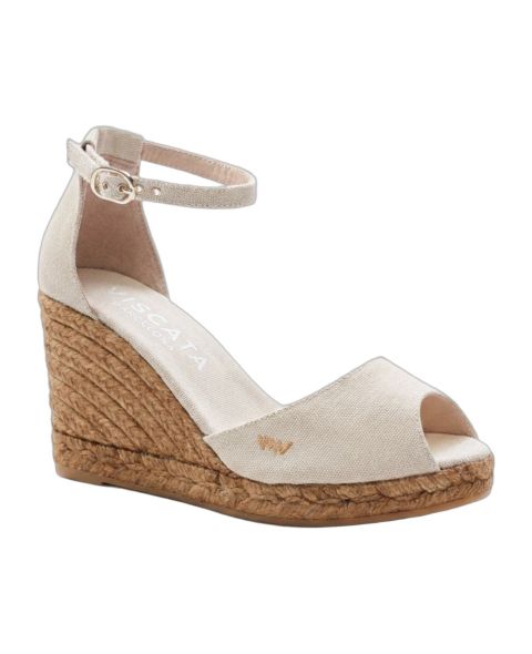 Женские сандалии VISCATA Aiguafreda Canvas Espadrille Sandal Wedges, цвет: Бежевый