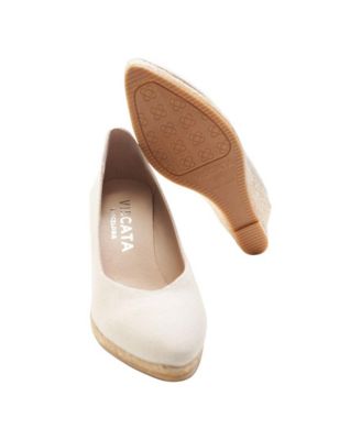 Roses Canvas V Cut Espadrille Wedges