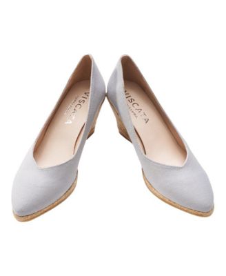 Roses Canvas V Cut Espadrille Wedges