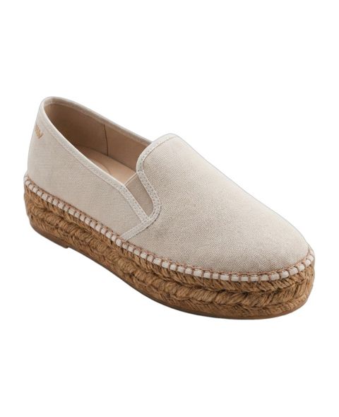 Женские балетки VISCATA Castell Canvas Espadrille Platforms Slip on, цвет: Бежевый