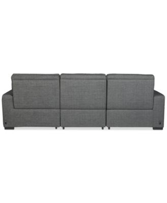 Miren 3-Pc. Fabric Chaise Sectional with 2 Power Headrest Recliners, Exclusively at Macy's
