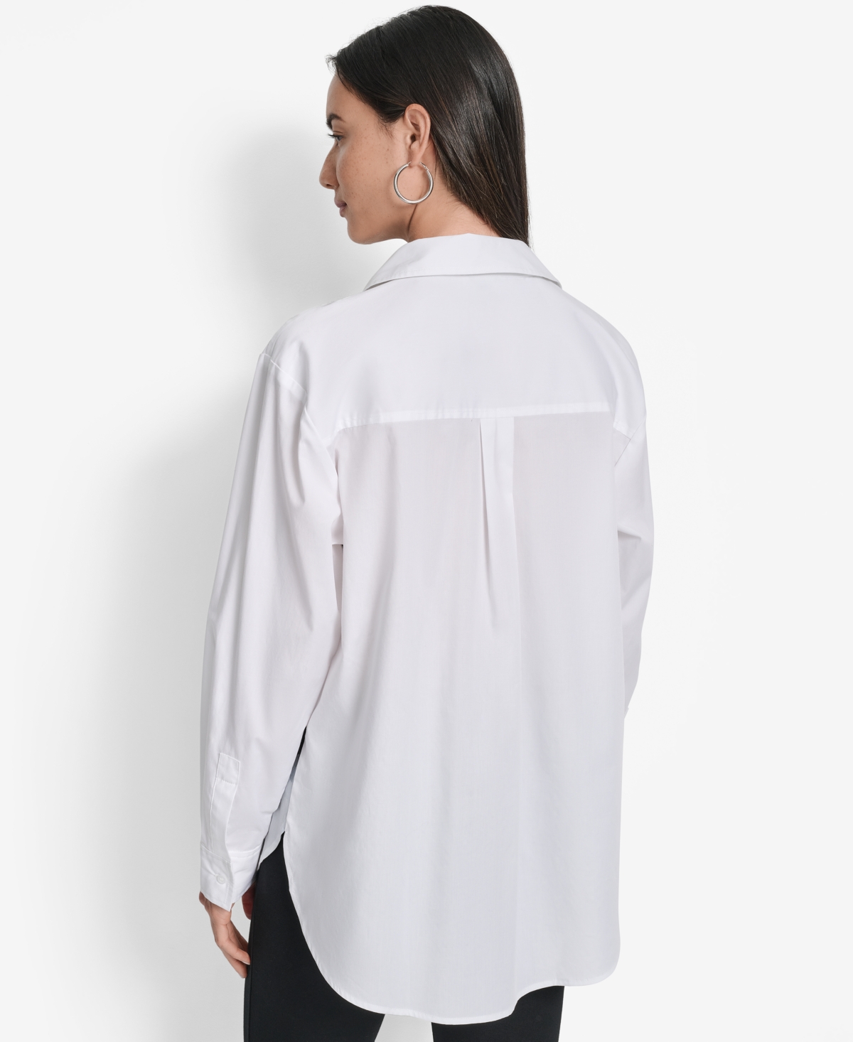 Dkny City Skyline Cotton Button-up Shirt In White