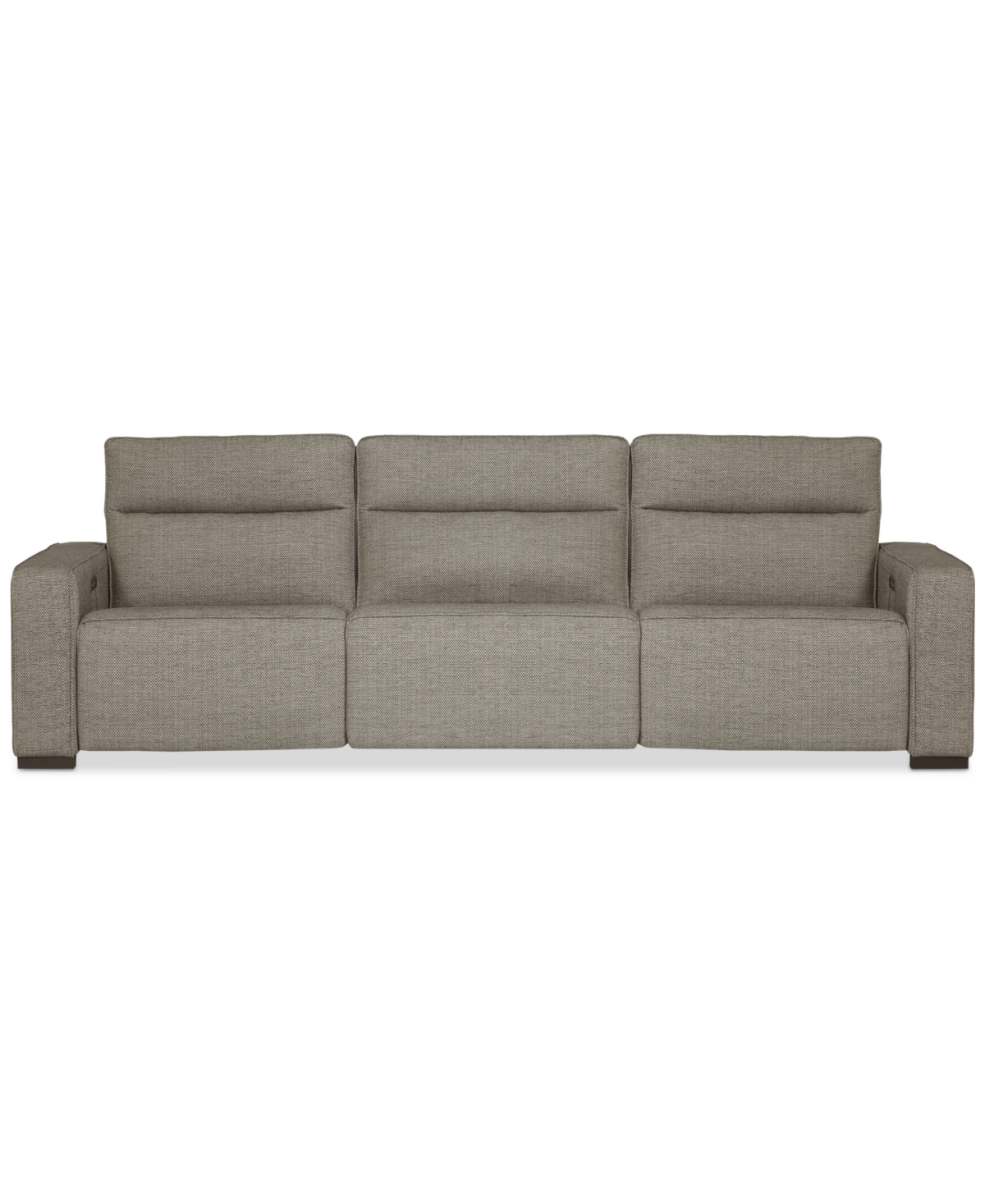 Macy's Miren 3-pc. Fabric Sectional With 2 Power Headrest Recliners, Exclusively At  In Brown