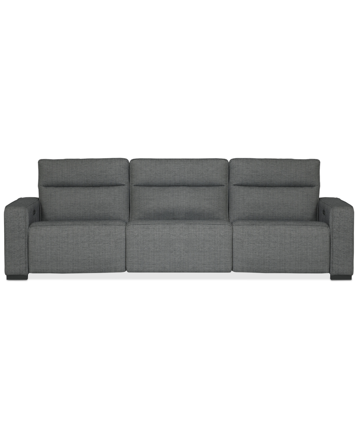 Macy's Miren 3-pc. Fabric Sectional With 2 Power Headrest Recliners, Exclusively At  In Gray