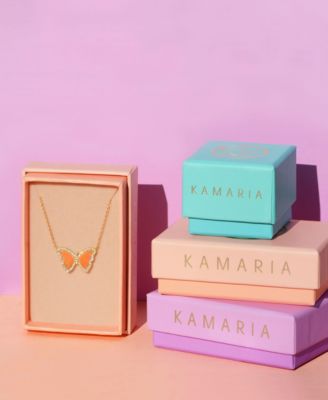 Butterfly Necklace with Lab-Grown Opal in Plated Sterling