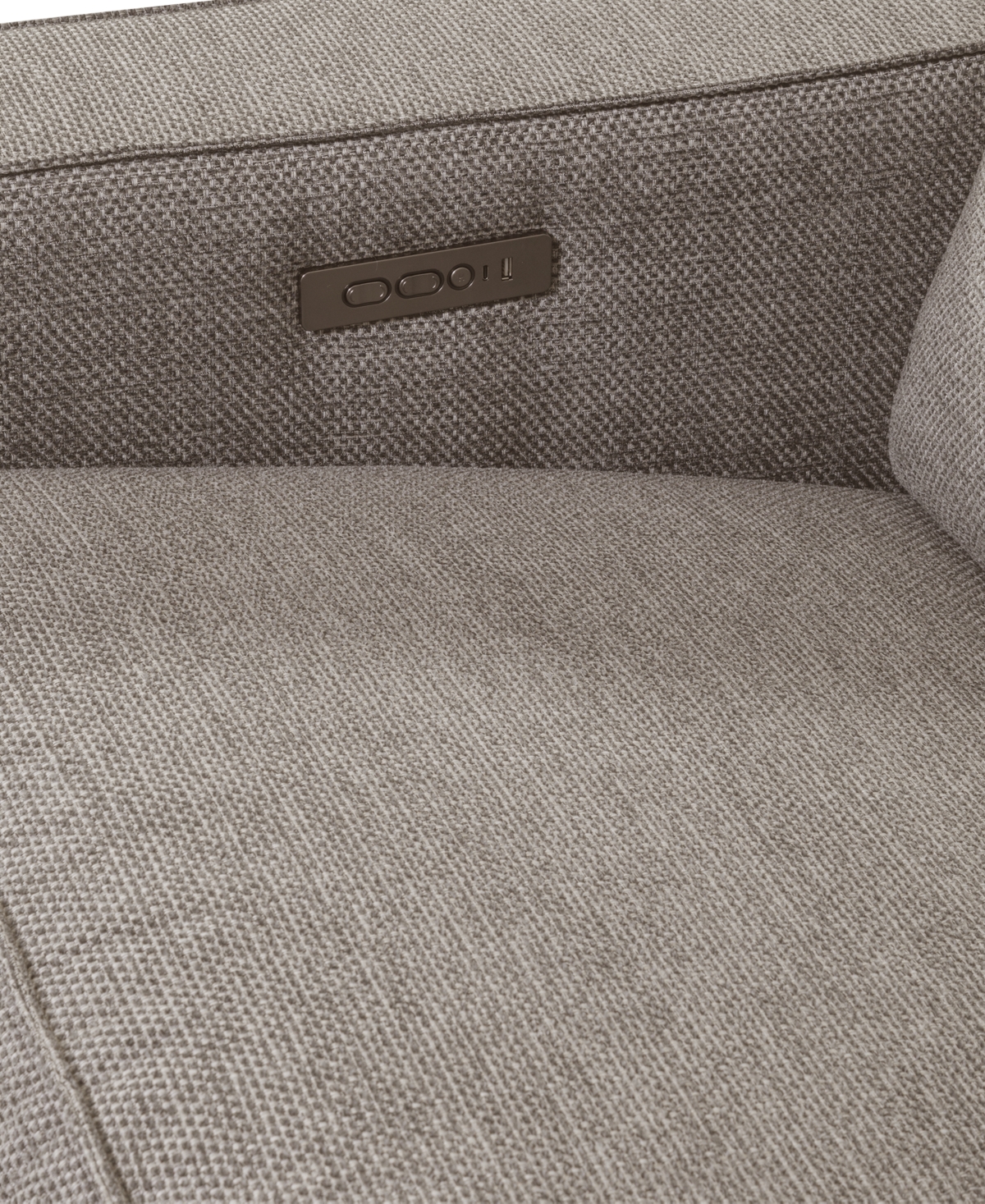 Macy's Miren 3-pc. Fabric Sectional With 2 Power Headrest Recliners With Console, Exclusively At  In Brown