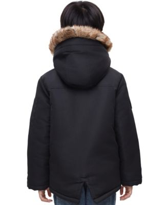 Little and Big Boys' Parka Jacket with Insulated Hood