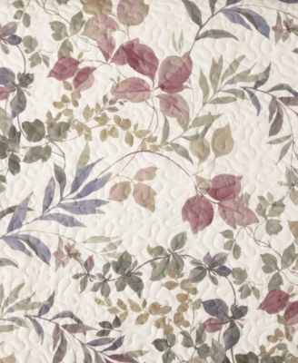 Rosewood Botanical Leaf 3-Pc. Quilt Set, King/California King