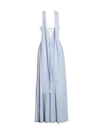 Women's Qianna Baby Blue Peplum Top Drop Waist Chiffon Gown
