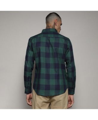 Men's Navy Blue & Forest Green Buffalo Check Shirt