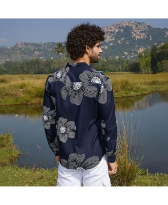 Men's Navy Blue Maxi-Flora Shirt