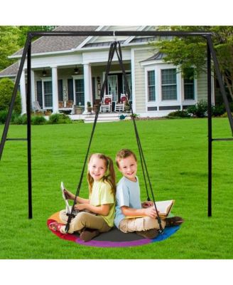 Toddler Oxford Fabric Tree Saucer Swing Outdoor Hanging Swing for Backyard and Garden