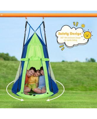 40'' Kids Hanging Chair Swing Tent Set Hammock Nest Pod Seat