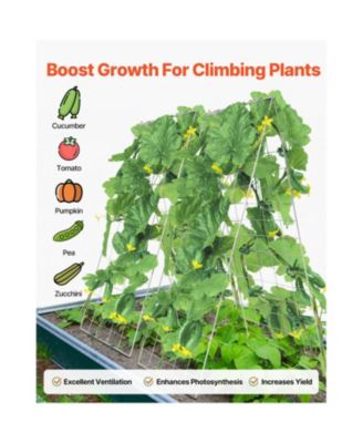 Foldable A-Frame Metal Garden Trellis for Climbing Plants Cucumbers and Vegetables