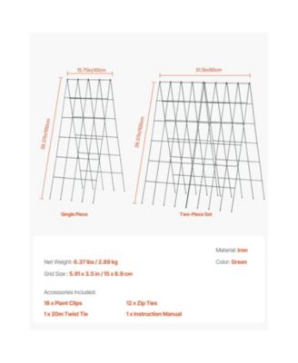 Foldable A-Frame Metal Garden Trellis for Climbing Plants Cucumbers and Vegetables