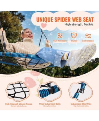 Toddler Outdoor Spider Web Saucer Swing Round Swing Backyard Playground