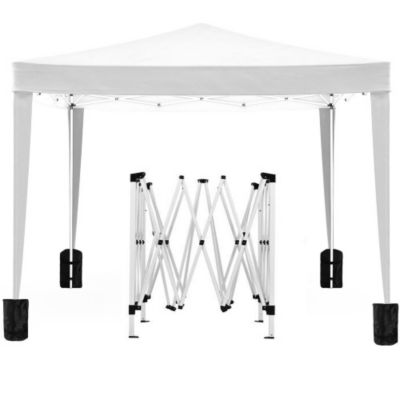 10x10ft Folding Canopy with 4 Removable Sidewalls Outdoor Event Shelter UPF 50 Plus Gazebo Tent