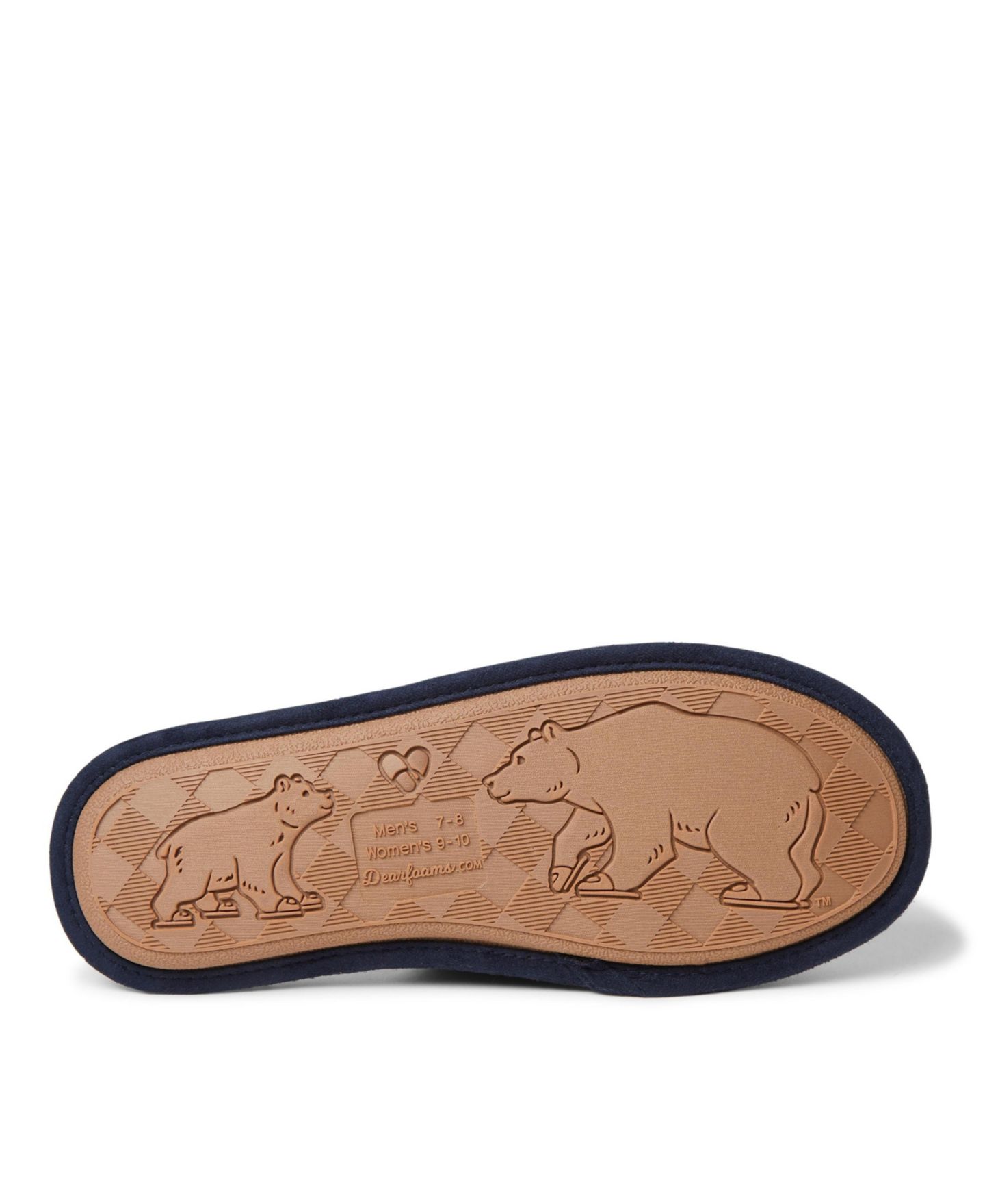 Мужские тапочки Dearfoams Carson Grand Bear Grandpa Scuff House Slipper, цвет: Тёмно-синий клетчатый — фото 4