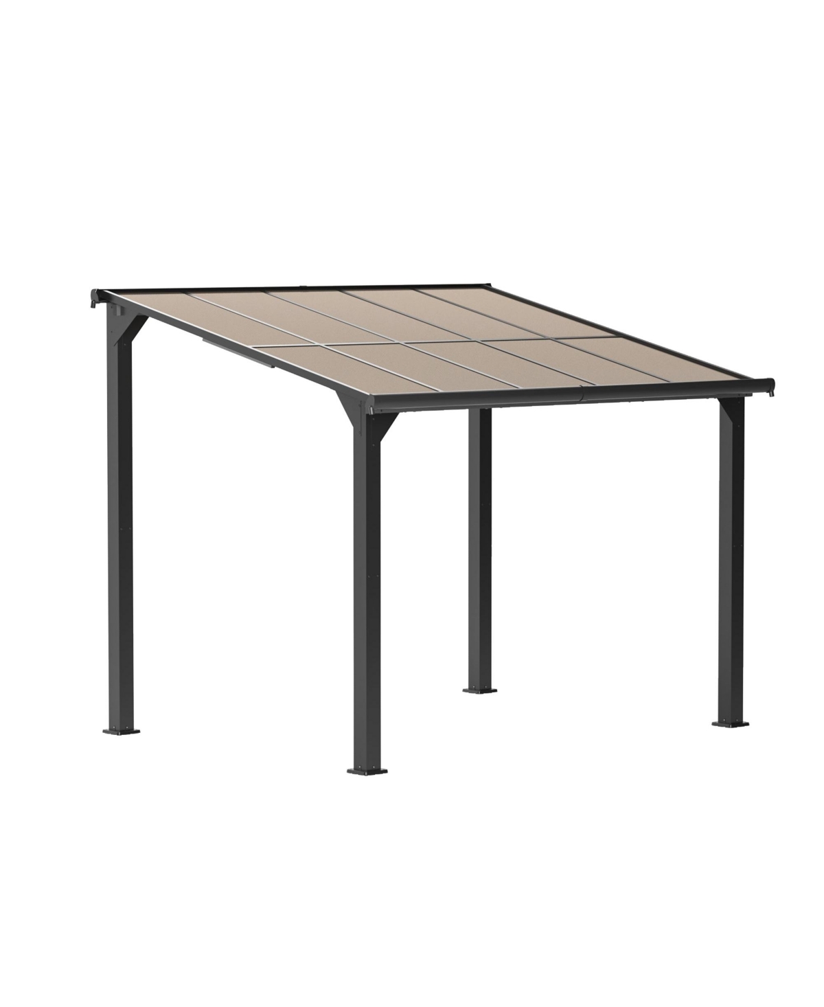 8X10 Ft Outdoor Gazebo, Awnings for Patios Decks Backyards with Sunlight Panels - Frosted grey