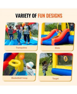 Outdoor Inflatable Bounce House Jumping Bouncer with Slide Blower and Storage Bag