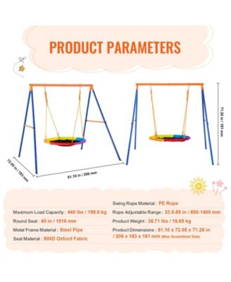 Swing Sets for Backyard Saucer Swing Seat A-Frame Metal Stand