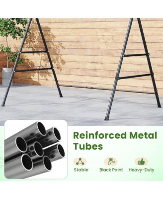 Swing Stand for Porch Heavy-Duty Metal Swing Frame w/ 2 Hanging Rings