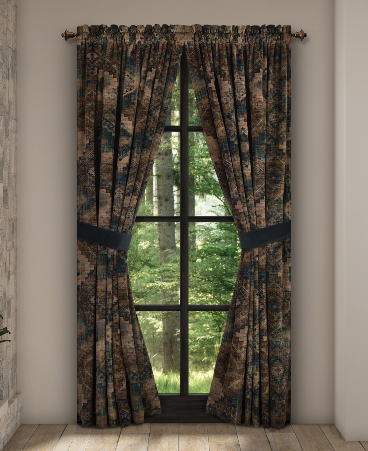 Baja Window Panel Pair, 50" x 84" - Teal