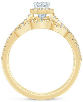 Diamond Halo Braid Style Bridal Set (3/4 ct. t.w.) in 14k Gold