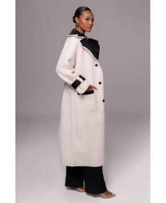 Women's Suede And Sherpa Reversible Coat