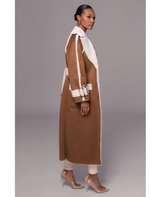 Women's Suede And Sherpa Reversible Coat