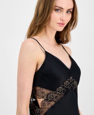 I.N.C International Concepts Women's Lace-Trim Satin Nightgown, Macy's Exclusive
