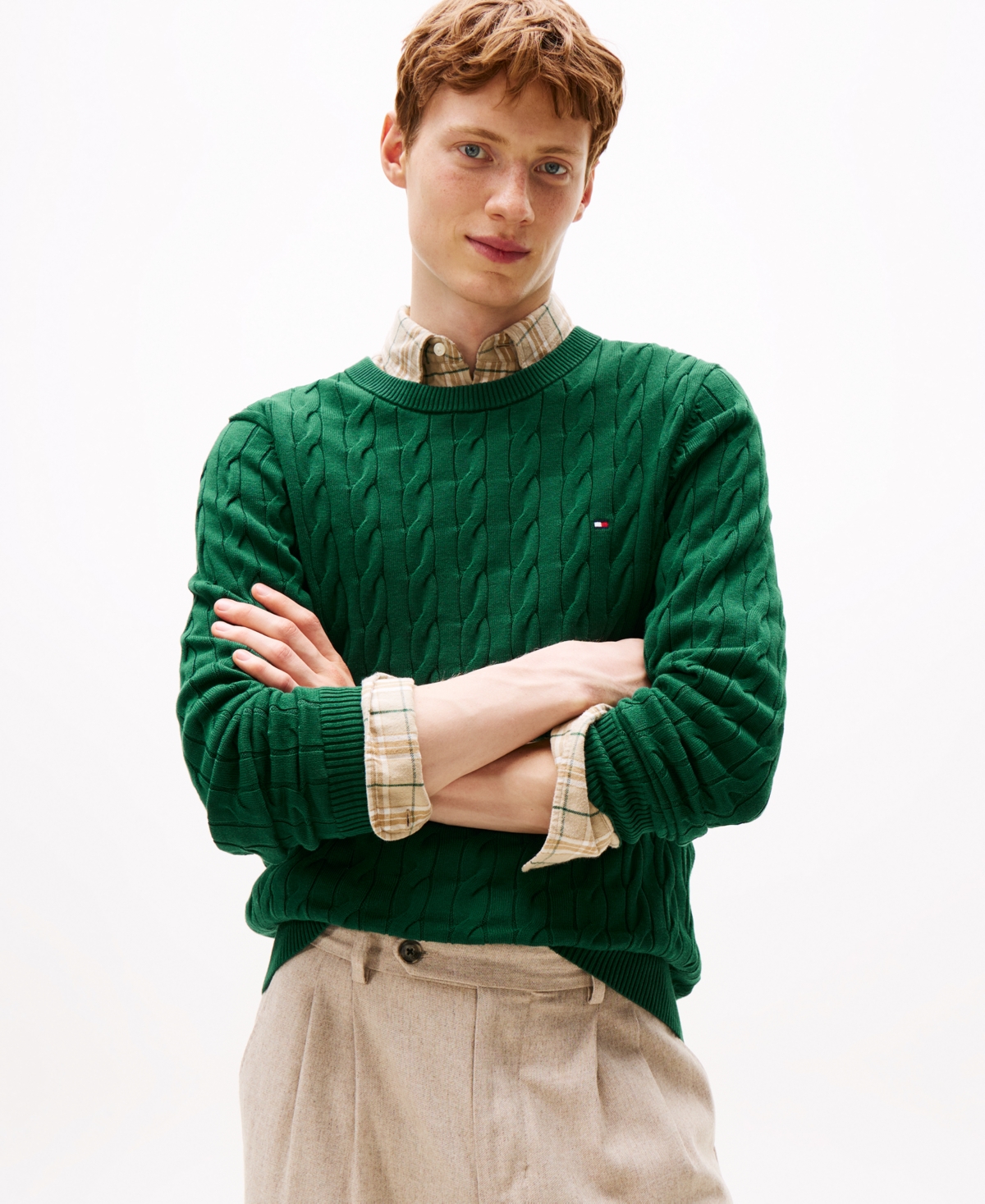 Tommy Hilfiger Wool Crewneck Sweater In Green