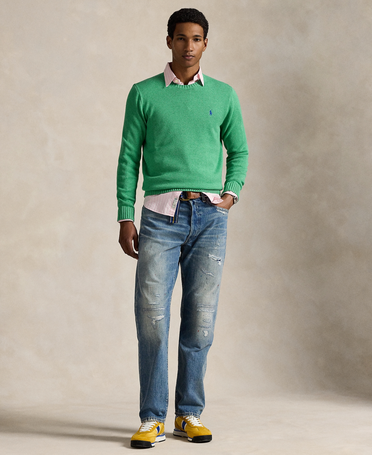 Polo Ralph Lauren Men's Cotton Crewneck Sweater In Green