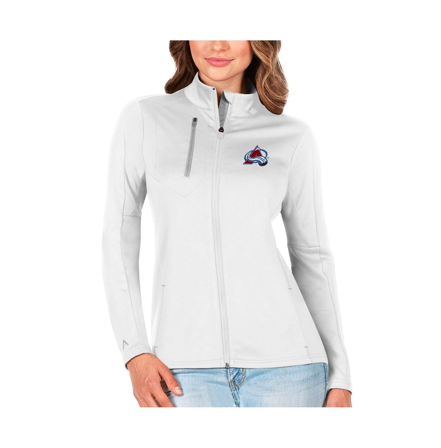 Женская куртка Antigua White/Silver Colorado Avalanche Generation Full-Zip Pullover — фото 1
