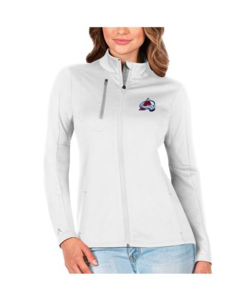Женские свитеры Antigua Women's White/Silver Colorado Avalanche Generation Full-Zip Pullover Jacket
