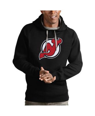 Antigua - Men's Black New Jersey Devils Logo Victory Pullover Hoodie